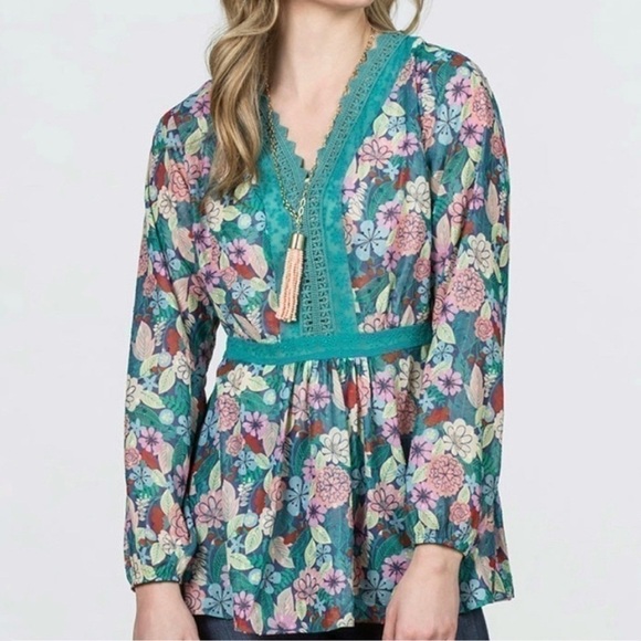 Matilda Jane Kookaburra floral Blouse size M - Picture 1 of 6